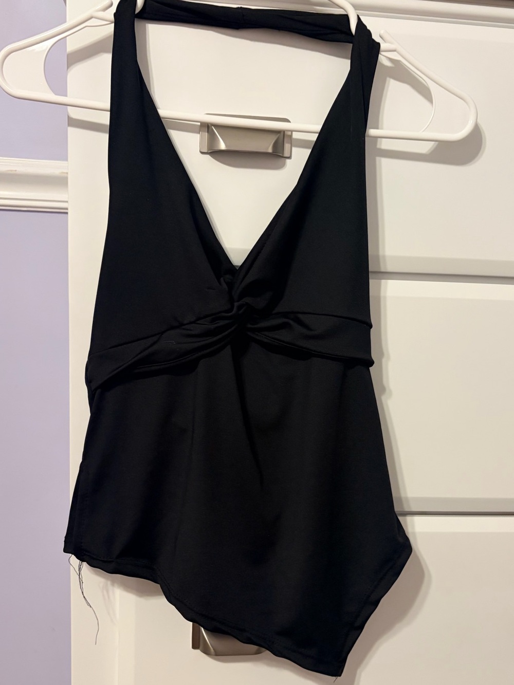 gaze Black Twist-Front Halter Top